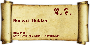 Murvai Hektor névjegykártya